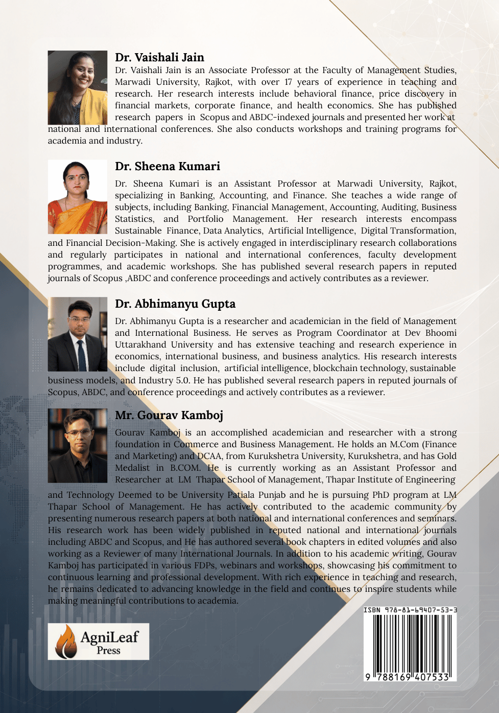 ARTIFICIAL INTELLIGENCE AND DIGITAL TRANSFORMATION IN  BUSINESS AND MANAGEMENT - Back Cover